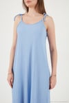 Regular Fit İp Askılı Uzun Kadın Elbise 5865732 BEBE MAVİ