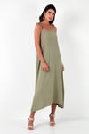 Regular Fit İp Askılı Uzun Kadın Elbise 5865732 Olive