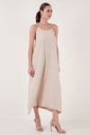Regular Fit İp Askılı Uzun Kadın Elbise 5865732 TAŞ