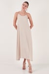 Regular Fit İp Askılı Uzun Kadın Elbise 5865732 TAŞ