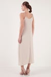 Regular Fit İp Askılı Uzun Kadın Elbise 5865732 TAŞ