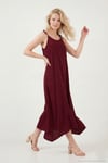 Regular Fit İp Askılı Uzun Kadın Elbise 5865732 BORDO