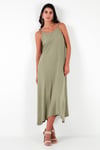 Regular Fit İp Askılı Uzun Kadın Elbise 5865732 Olive