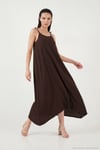 Regular Fit İp Askılı Uzun Kadın Elbise 5865732 KAHVE