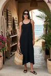 Regular Fit İp Askılı Uzun Kadın Elbise 5865732 SİYAH
