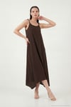Regular Fit İp Askılı Uzun Kadın Elbise 5865732 KAHVE