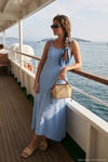 Regular Fit İp Askılı Uzun Kadın Elbise 5865732 BEBE MAVİ