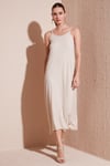 Regular Fit İp Askılı Uzun Kadın Elbise 5865732 TAŞ