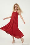 Regular Fit İp Askılı Uzun Kadın Elbise 5865732 KIRMIZI