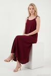 Regular Fit İp Askılı Uzun Kadın Elbise 5865732 BORDO