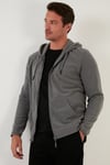 Regular Fit Kapüşonlu Cepli Kışlık Şardonlu Polar Erkek Hırka 5906031 GRİ