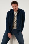 Regular Fit Kapüşonlu Cepli Kışlık Şardonlu Polar Erkek Hırka 5906031 LACİVERT