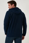 Regular Fit Kapüşonlu Cepli Kışlık Şardonlu Polar Erkek Hırka 5906031 LACİVERT