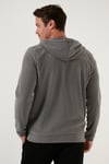 Regular Fit Kapüşonlu Cepli Kışlık Şardonlu Polar Erkek Hırka 5906031 GRİ