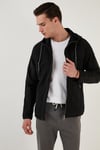 Regular Fit Kapüşonlu Cepli Mevsimlik Erkek Mont 497GLENN SİYAH