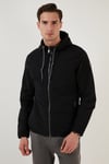 Regular Fit Kapüşonlu Cepli Mevsimlik Erkek Mont 497GLENN SİYAH