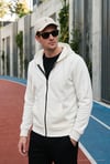 Regular Fit Kapüşonlu Fermuarlı İçi Tüylü Yumuşak Şardonlu Kışlık Erkek Sweat 5905340 EKRU
