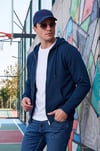 Regular Fit Kapüşonlu Fermuarlı İçi Tüylü Yumuşak Şardonlu Kışlık Erkek Sweat 5905340 İNDİGO