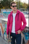 Regular Fit Kapüşonlu Fermuarlı İçi Tüylü Yumuşak Şardonlu Kışlık Erkek Sweat 5905340 FUŞYA