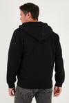Regular Fit Kapüşonlu Fermuarlı İçi Tüylü Yumuşak Şardonlu Kışlık Erkek Sweat 5905340 SİYAH