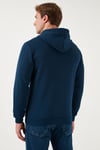 Regular Fit Kapüşonlu Fermuarlı İçi Tüylü Yumuşak Şardonlu Kışlık Erkek Sweat 5905340 İNDİGO