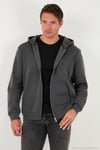 Regular Fit Kapüşonlu Fermuarlı İçi Tüylü Yumuşak Şardonlu Kışlık Erkek Sweat 5905340 ANTRASİT