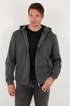 Regular Fit Kapüşonlu Fermuarlı İçi Tüylü Yumuşak Şardonlu Kışlık Erkek Sweat 5905340 ANTRASİT