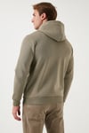 Regular Fit Kapüşonlu Fermuarlı İçi Tüylü Yumuşak Şardonlu Kışlık Erkek Sweat 5905340 Vizon Yeşili