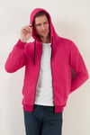Regular Fit Kapüşonlu Fermuarlı İçi Tüylü Yumuşak Şardonlu Kışlık Erkek Sweat 5905340 FUŞYA