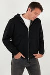 Regular Fit Kapüşonlu Fermuarlı İçi Tüylü Yumuşak Şardonlu Kışlık Erkek Sweat 5905340 SİYAH