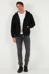 Regular Fit Kapüşonlu Fermuarlı İçi Tüylü Yumuşak Şardonlu Kışlık Erkek Sweat 5905340 SİYAH