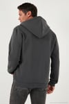 Regular Fit Kapüşonlu Fermuarlı İçi Tüylü Yumuşak Şardonlu Kışlık Erkek Sweat 5905340 ANTRASİT