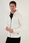 Regular Fit Kapüşonlu Fermuarlı İçi Tüylü Yumuşak Şardonlu Kışlık Erkek Sweat 5905340 EKRU
