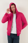 Regular Fit Kapüşonlu Fermuarlı İçi Tüylü Yumuşak Şardonlu Kışlık Erkek Sweat 5905340 FUŞYA