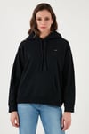 Regular Fit Kapüşonlu Kadın Sweat 001TZ-0000 SİYAH