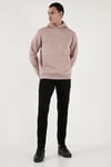 Regular Fit Kapüşonlu Kanguru Cepli İçi Tüylü Yumuşak Şardonlu Erkek Sweat 5905281 GÜL