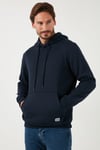 Regular Fit Kapüşonlu Kanguru Cepli İçi Tüylü Yumuşak Şardonlu Erkek Sweat 5905281 KOYU LACİVERT