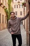 Regular Fit Kapüşonlu Kanguru Cepli İçi Tüylü Yumuşak Şardonlu Erkek Sweat 5905281 TOPRAK