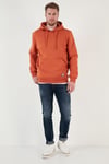 Regular Fit Kapüşonlu Kanguru Cepli İçi Tüylü Yumuşak Şardonlu Erkek Sweat 5905281 Tarçın