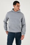 Regular Fit Kapüşonlu Kanguru Cepli İçi Tüylü Yumuşak Şardonlu Erkek Sweat 5905281 AÇIK GRİ