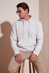 Regular Fit Kapüşonlu Kanguru Cepli İçi Tüylü Yumuşak Şardonlu Erkek Sweat 5905281 KUM
