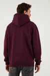 Regular Fit Kapüşonlu Kanguru Cepli İçi Tüylü Yumuşak Şardonlu Erkek Sweat 5905281 VİŞNE