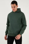 Regular Fit Kapüşonlu Kanguru Cepli İçi Tüylü Yumuşak Şardonlu Erkek Sweat 5905281 NEFTİ