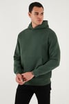 Regular Fit Kapüşonlu Kanguru Cepli İçi Tüylü Yumuşak Şardonlu Erkek Sweat 5905281 NEFTİ