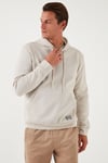 Regular Fit Kapüşonlu Kanguru Cepli İçi Tüylü Yumuşak Şardonlu Erkek Sweat 5905281 KUM