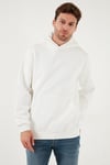 Regular Fit Kapüşonlu Kanguru Cepli İçi Tüylü Yumuşak Şardonlu Erkek Sweat 5905281 EKRU