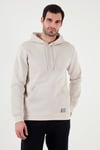 Regular Fit Kapüşonlu Kanguru Cepli İçi Tüylü Yumuşak Şardonlu Erkek Sweat 5905281 KREM