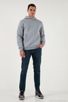 Regular Fit Kapüşonlu Kanguru Cepli İçi Tüylü Yumuşak Şardonlu Erkek Sweat 5905281 AÇIK GRİ