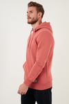 Regular Fit Kapüşonlu Kanguru Cepli İçi Tüylü Yumuşak Şardonlu Erkek Sweat 5905281 KİREMİT