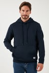 Regular Fit Kapüşonlu Kanguru Cepli İçi Tüylü Yumuşak Şardonlu Erkek Sweat 5905281 KOYU LACİVERT